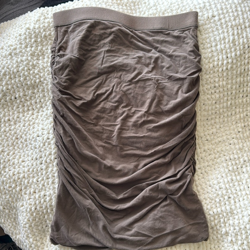 CLUB MONACO Khaki Green Ruched Skirt